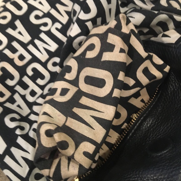 MARC JACOBS Black Tumbled Leather Top Handle Crossbody Women’s Workwear Satchel - Picture 9 of 13